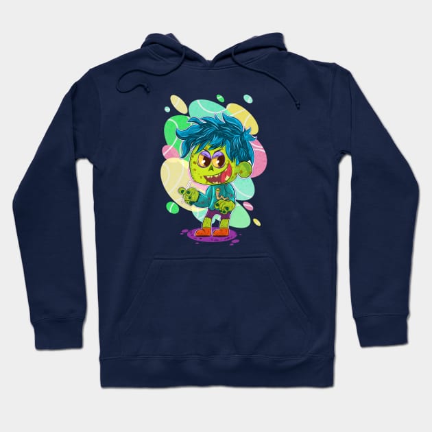 Zombie boy and worm friend Hoodie by InspirationColor